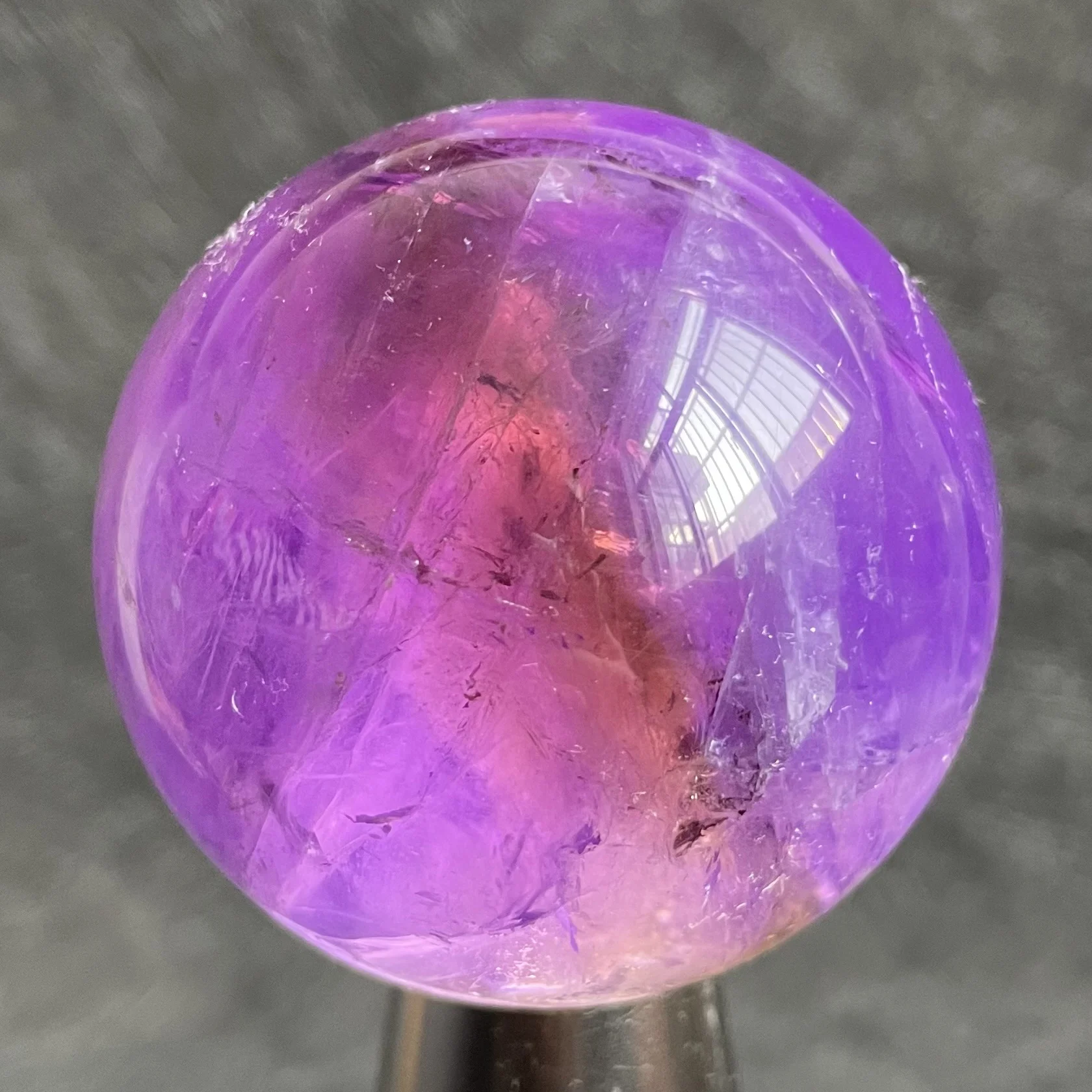 

48mm Natural Amethyst Crystal Ball Decoration Polished Quartz Sphere Feng shui Reiki Healing