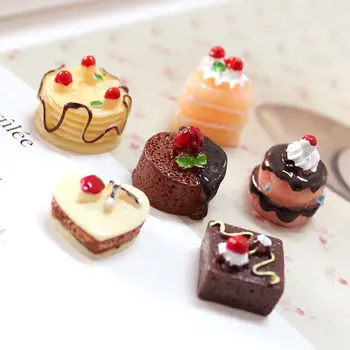 6PCS Dollhouse Mini Cakes Set – Miniature Dessert & Cupcake Bakery Food Toys for Dollhouse Decor 1