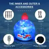 Christmas Inflatable Balls Decorations Blow Ups Christmas Ornament Blue Ball with Santa Gift Designed Pattern Indoor Outdoor Toy 2