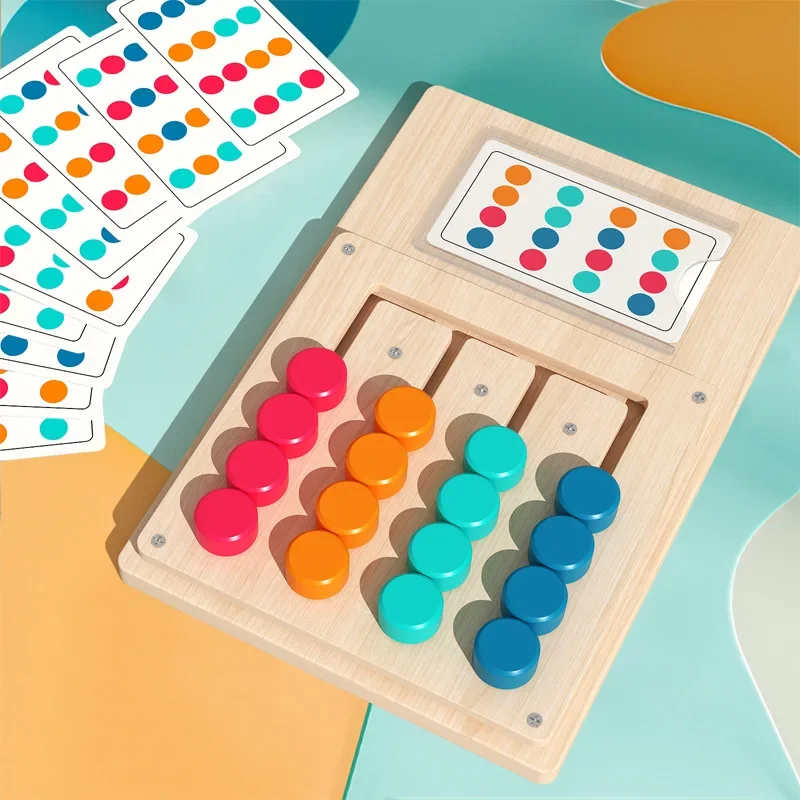 Montessori Wooden Color Shape Matching Cognition Learning Game Board Early Stimulate Children Brain Logic Thinking Develop Toys 2