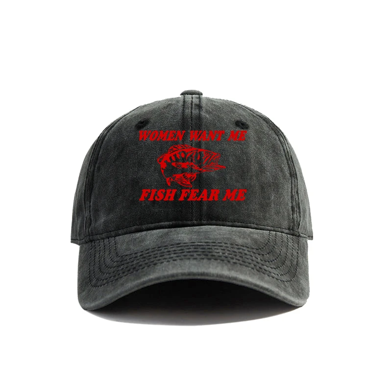 Frauen wollen mich Fisch fürchten mich Baseball mütze Sommer verzweifelt Papa Hüte Männer Outdoor Fischer Mützen MZ-478 – Detail 6