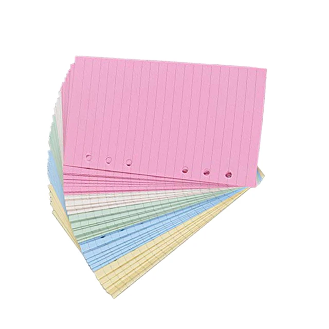 50 Pages A6 Binder Refill A6 Planner Inserts 6- Hole Paper Inserts Colored  Paper