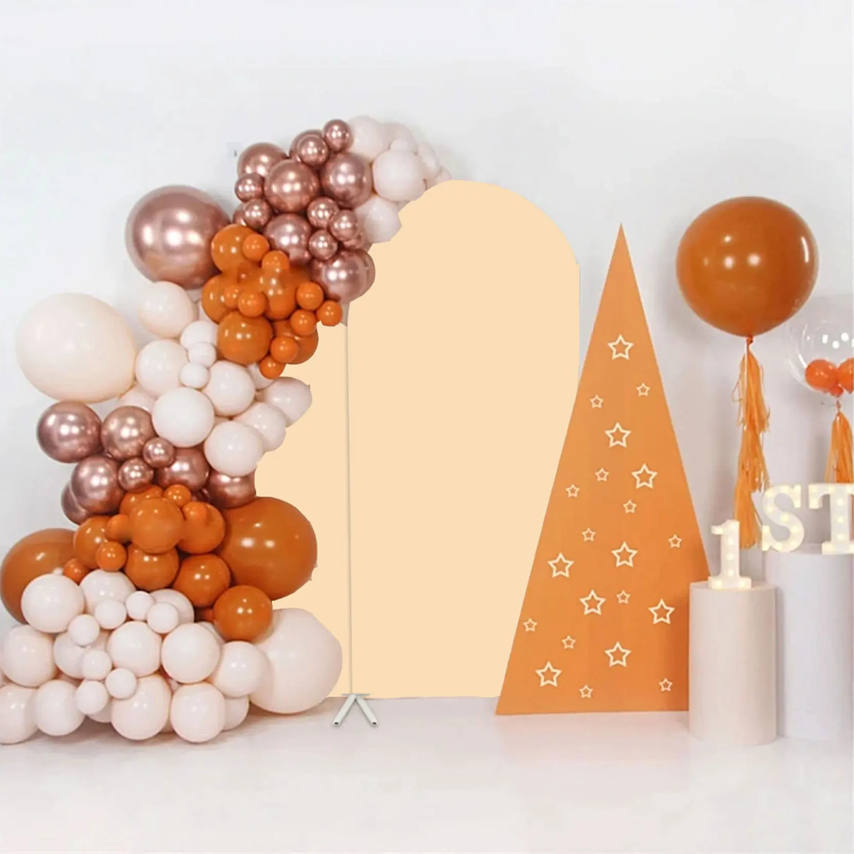 

Full Package Elastic Arch Backdrop Stand Cover for Wedding Birthday Outdoor Party Decoration Flower Door Background Screen Cover