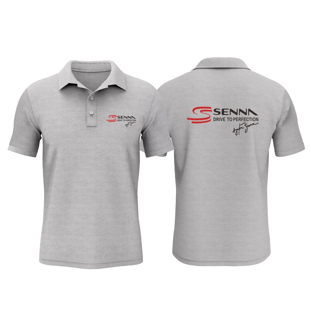 Ayrton Senna Drive to Perfection Polo Shirt - Men's Casual Cotton Short Sleeve Cool Tee