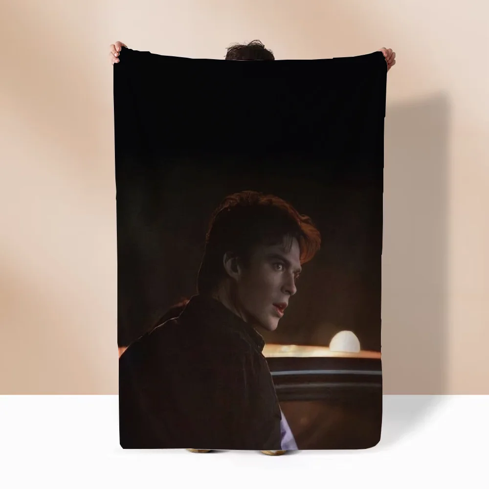 The Vampire Diaries Damon Salvatore Thick Blankets for Winter Blanket Microfiber Bedding Fluffy Plaid Home and Decoration Throw 2