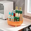 360Degree Rotating Storage Box Kitchen Special Sauce Vinegar Seasoning Storage Cosmetic Organization Snacks Fruit Storages Trays 5