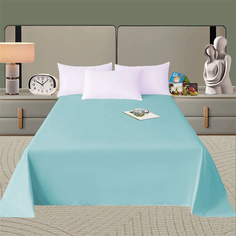 1Pc 100% Polyester Super Soft Flat Sheet Solid Colour Bed Sheet Twin Full Queen King Various Sizes 250cmX270cm 4