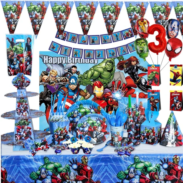 Fournitures de fête d'anniversaire sur le thème des Avengers Smile