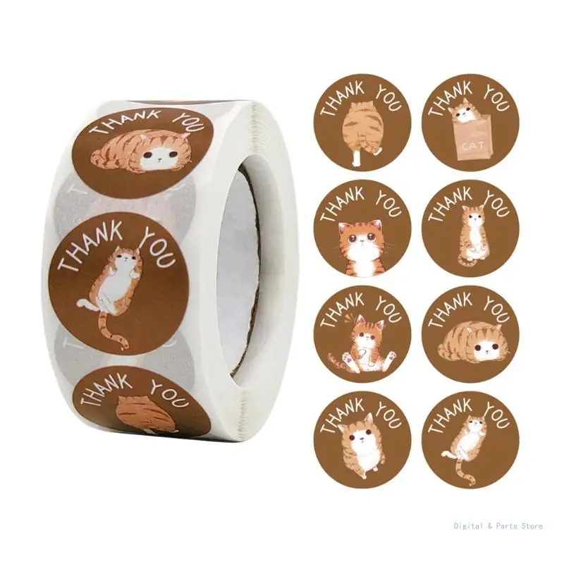 

M17F Lovely Small Round Sealing Sticker 1.0'' Label Pcs/Roll Party Supplies