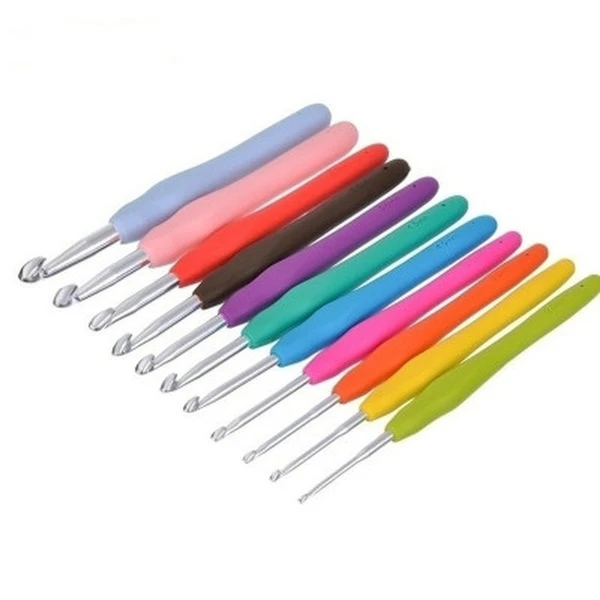 Crochet Hooks Ergonomic Handles 3.0mm Comfortable Grips Crochet Needles  Yarn Weave Knitting Needles