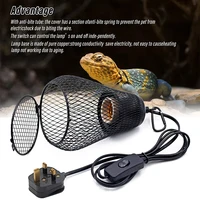 220V Pet Reptile Heating Cage Cover Ceramic Heat Lamp Ceramic Coop Heater Kit Heater Guard for Chicken Lizard Turtle Brooder 2
