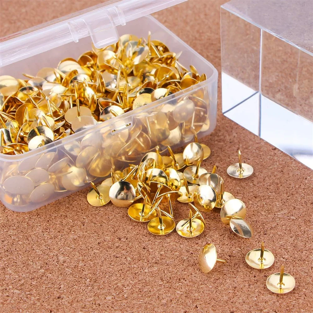 100-count Thumb Tacks 0.39-inch Steel Roundness Push Pins for Corkboard