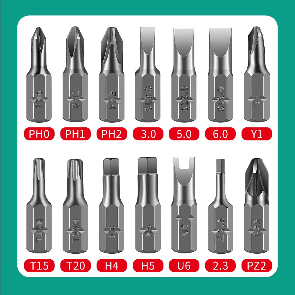 LUXIANZI cacciavite a cricchetto di precisione S2/CR-V punta magnetica antiscivolo strumento manuale di riparazione multifunzionale 15 in 1 cacciavite