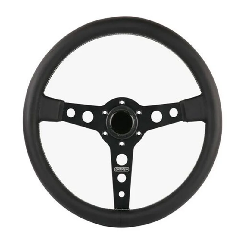

Italy Prototipo 350mm Real Leather Steering Wheel Silver/Black