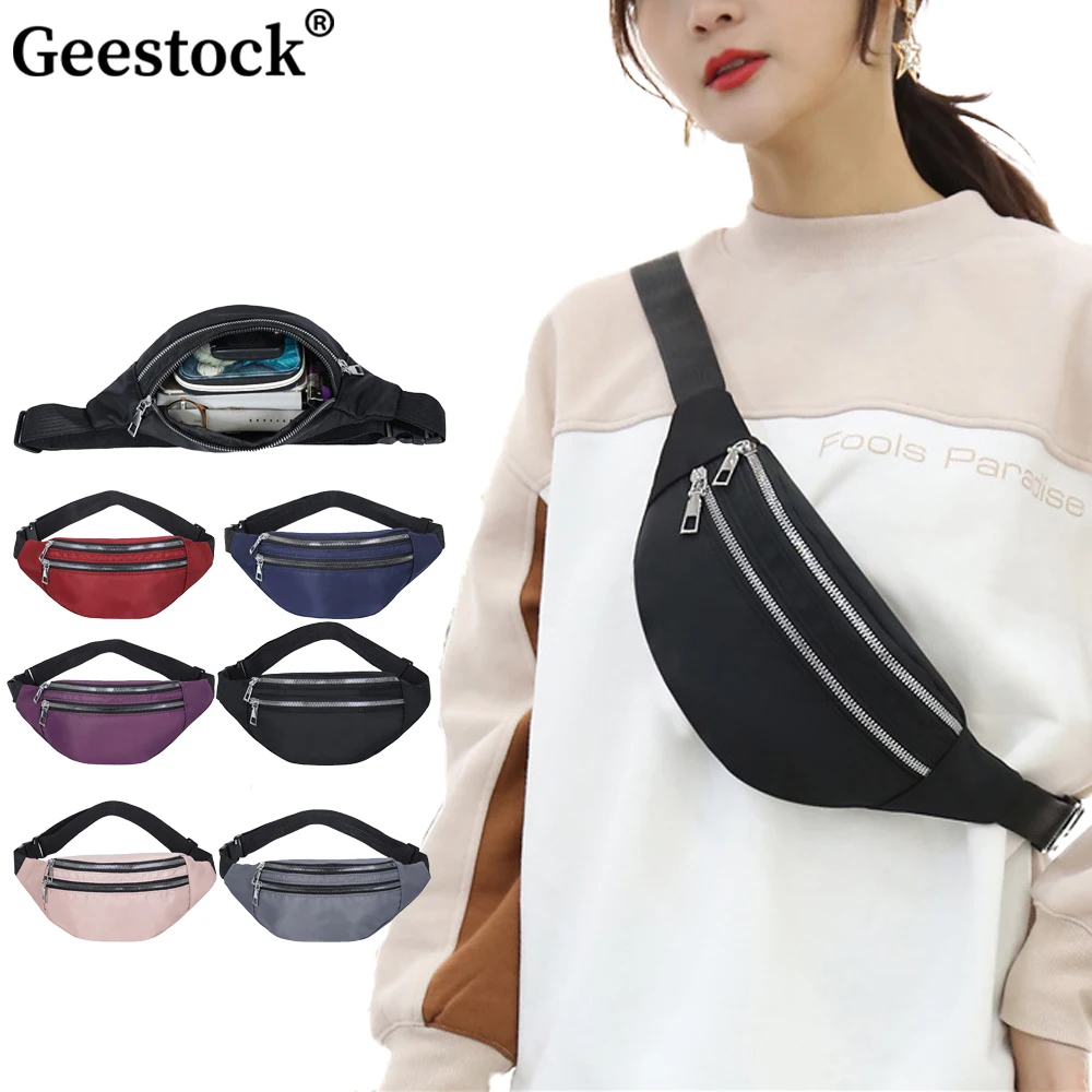 Waist Bag Geestock Nylon Fanny Packs For Women Casual Chest Bag Female Man Travel Belt Sport Waterproof Phone