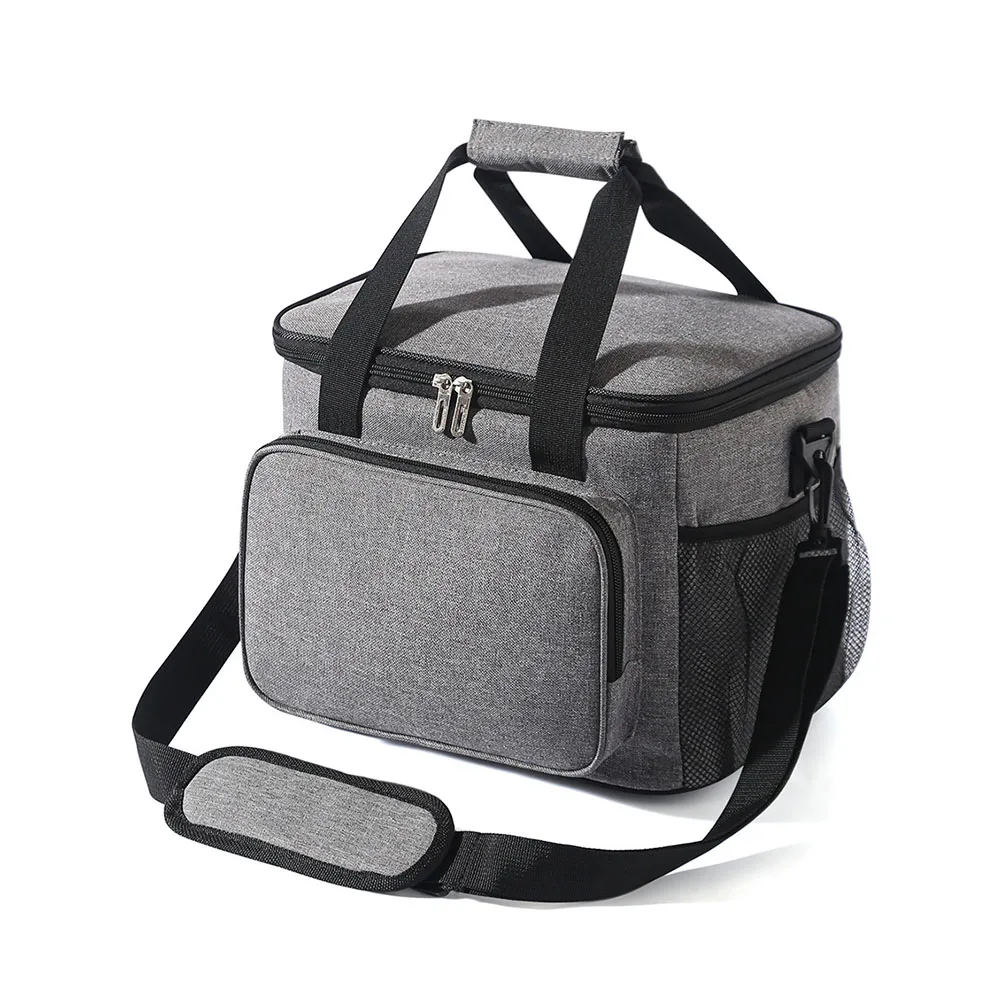 

Прочная сумка-холодильник для ланча, сумка для ланча из плотной ткани Оксфорд, жесткая износостойкая, 1 шт., съемный плечевой ремень