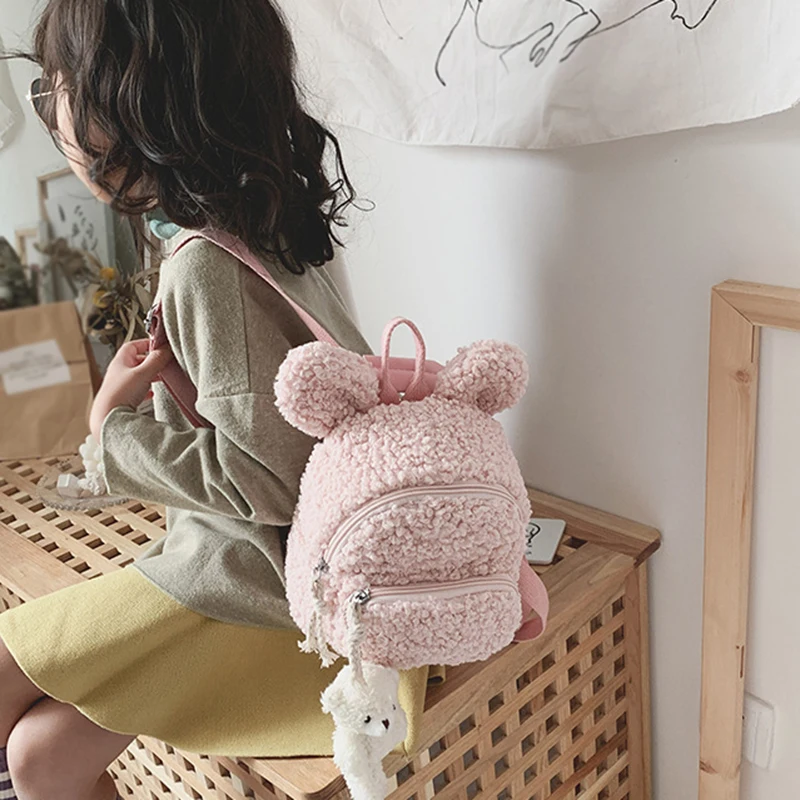 Children Schoolbag Kids Backpacks Kindergarten Plush Lovely Cartoon Ear Backpack for Boy Girl School Small Kawaii Bags 3