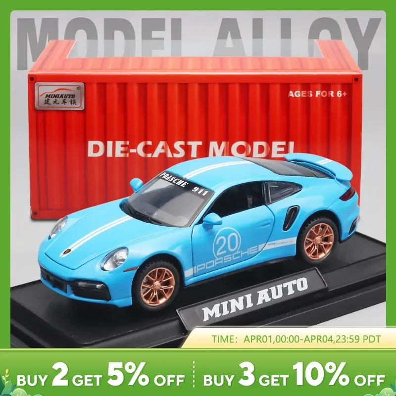 

Модель гоночного автомобиля из сплава Porsche 911 Turbo S 1:32, игрушечные автомобили под давлением, металлическая спортивная модель для детей, детские игрушки, подарки