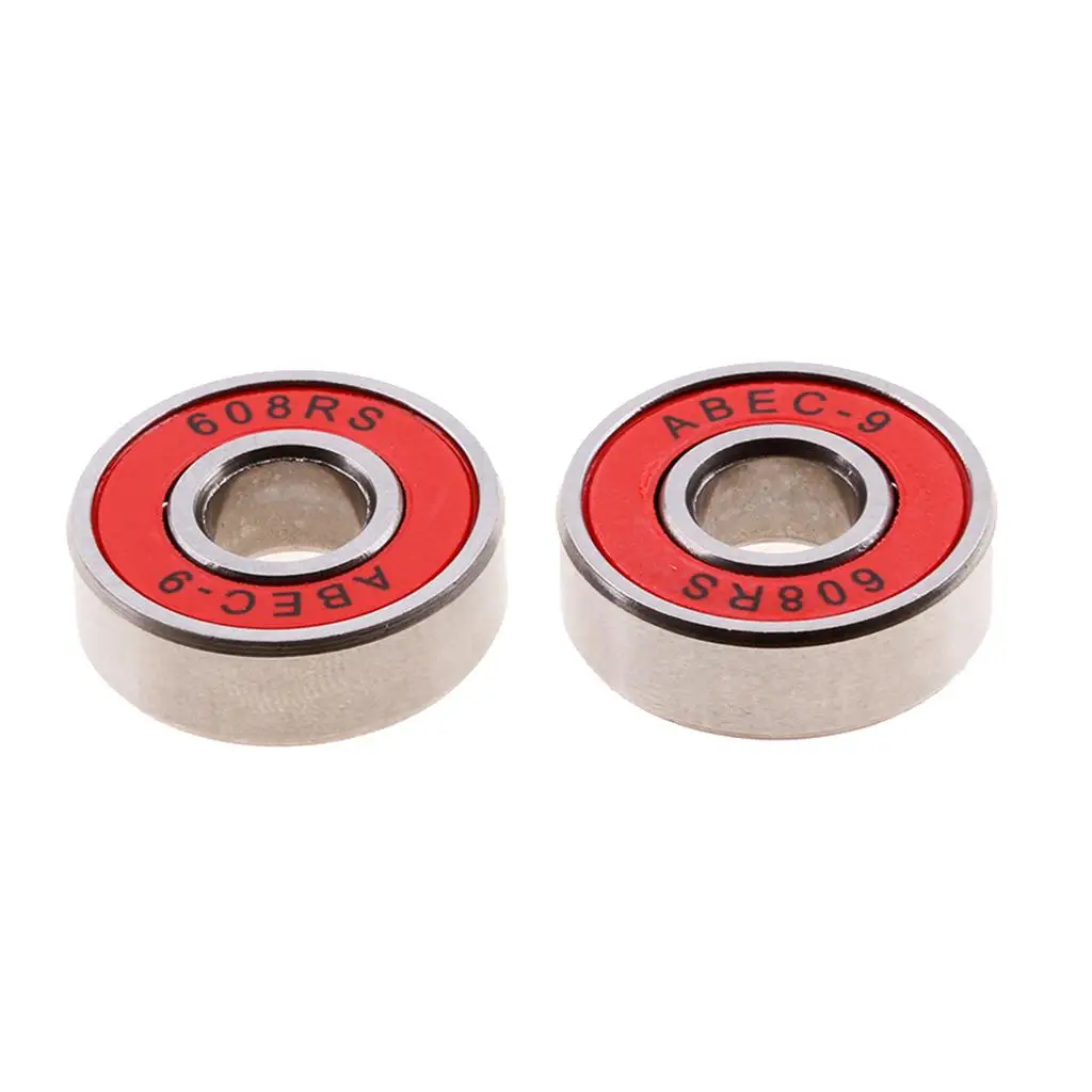 8Pcs 608RS Frictionless Abec 9 Skateboard Bearing Rolling 8x22x7mm