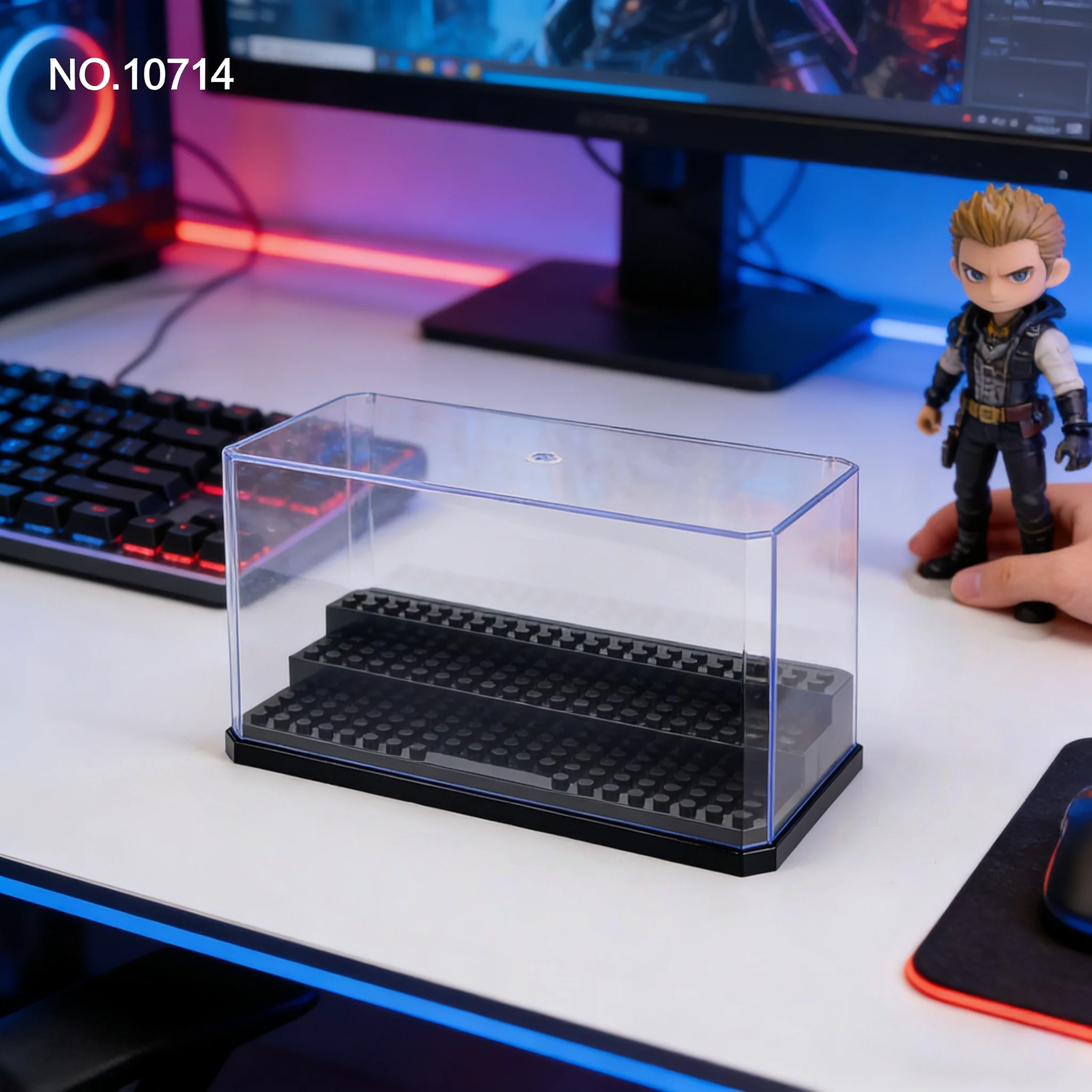 1/2개 세트로 쌓을 수 있는 3단 투명 아크릴 미니피규어 진열 케이스 (미니 피규어용)