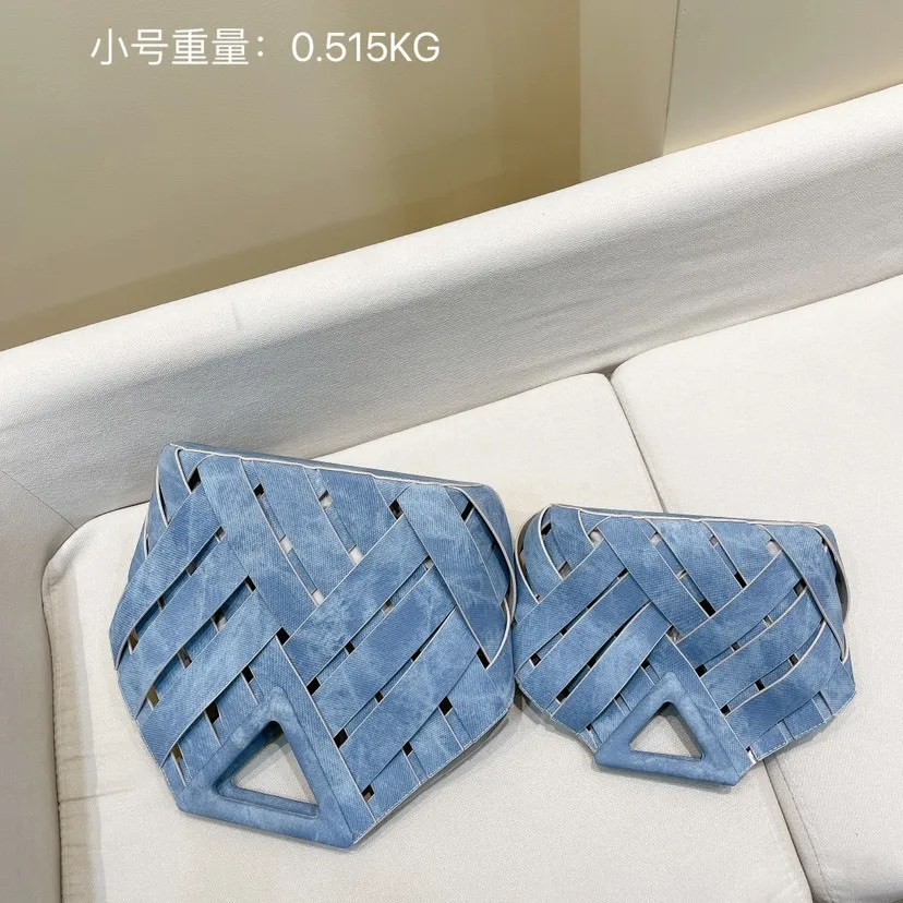 2024 New Hollow knitwear Bag Fashion Tote Bag Mother And Child Bag Set Spring Design Basket Bag Blue Clutch Bag