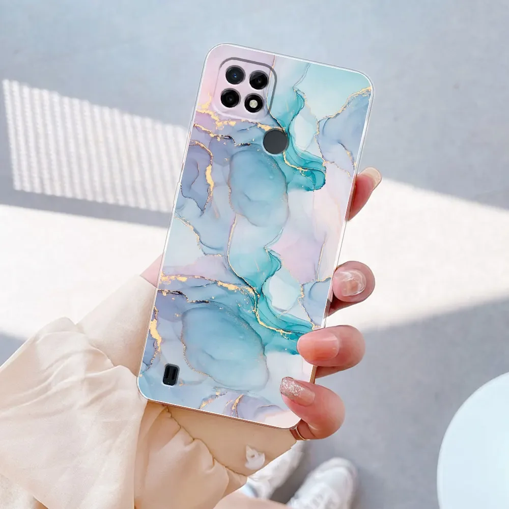 COVER NERA Per REALME C21Y CUSTODIA CARBON SILICONE TPU