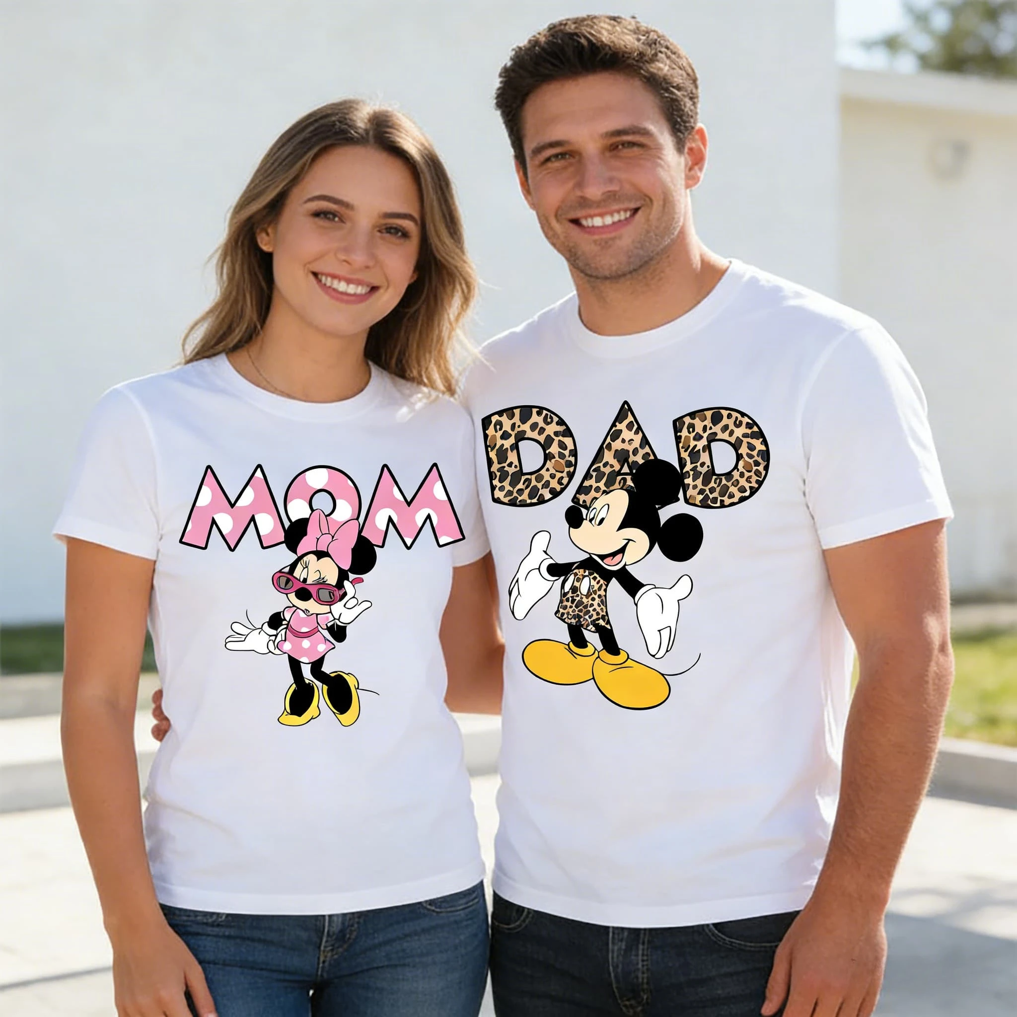T-shirts Assortis Couple Parents Disney - Mickey et Minnie