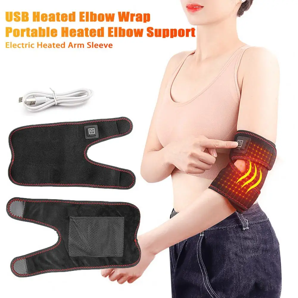 Rechargeable Elbow Heating Wrap Cordless Electric Elbow Heating Pad Tendonitis Relief 3 Heat Arm Wrap Arthritis Men