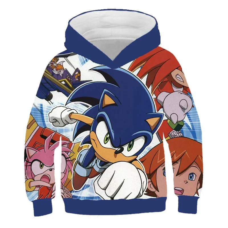 thumbnail image 1 of Ropa para niños Sudadera con capucha Sonic para niños y niñas Sudadera con estampado 3D Sudadera holgada de manga larga Primavera Otoño Suéter Sonic, 1 of 5