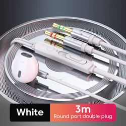 Premium Wired In - Ear Headphones with Microphone for Desktop Computers and Gaming (3m - White)