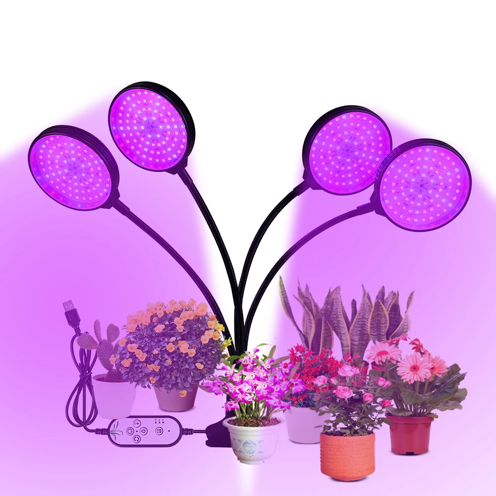 

LECLSTAR USB Port LED Grow Light Full Spectrum Phyto Lamp with Timmer Control for House Indoor Plant Seedling Growth Lighting