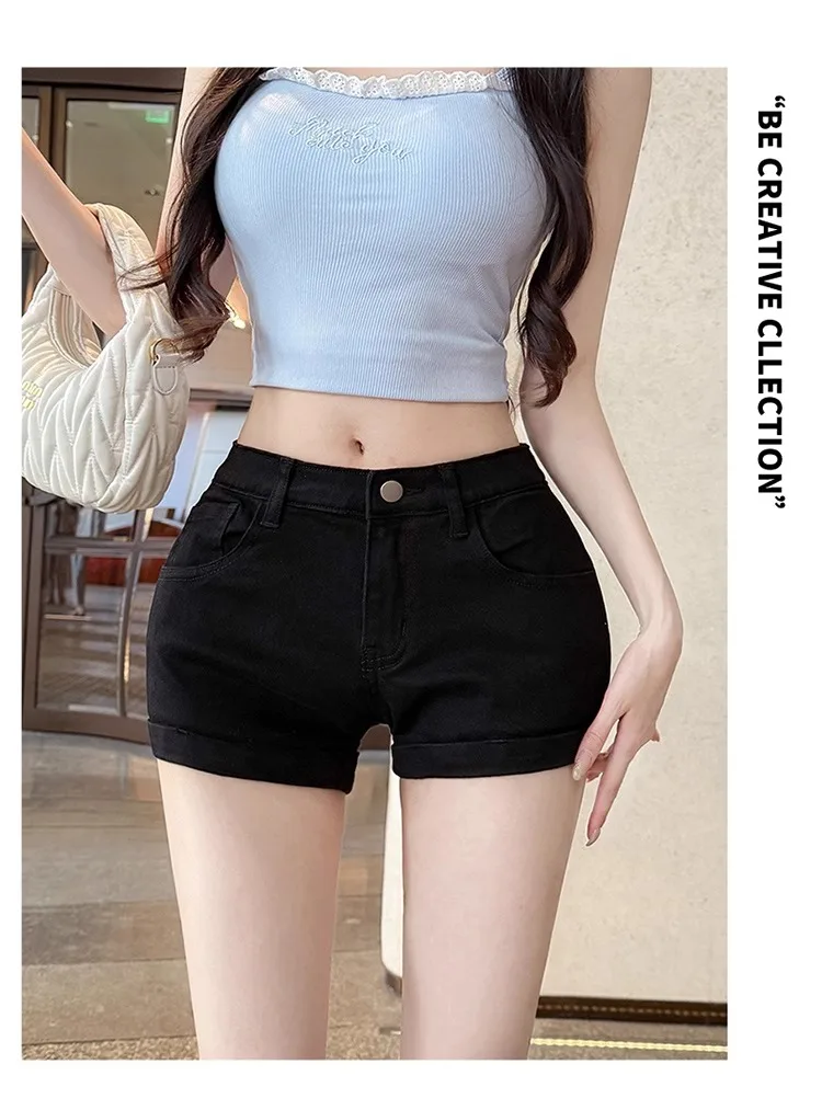 American Sle Hot Girl Low Waist Hip Enhancing Denim orts Women Summer New Slimming Small Size Versatile Hot Pants