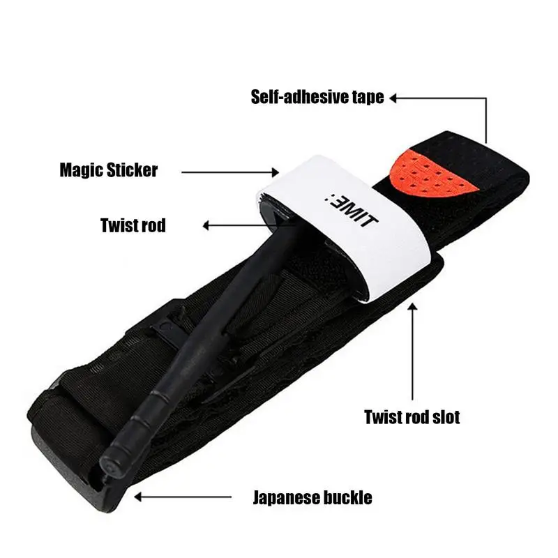 Tourniquet Strap Portable Tourniquet Tape Strap Outdoor Rescue Application Bandage For Mountaineering Camping Combat