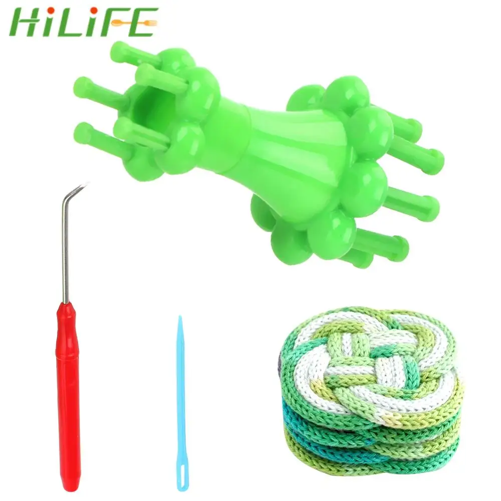 HILIFE Knitting Doll DIY Weaving Tool Spool Loom Double Head Alternative Flower Arranger 1 Set Knitter Wool Rope Craft Tools