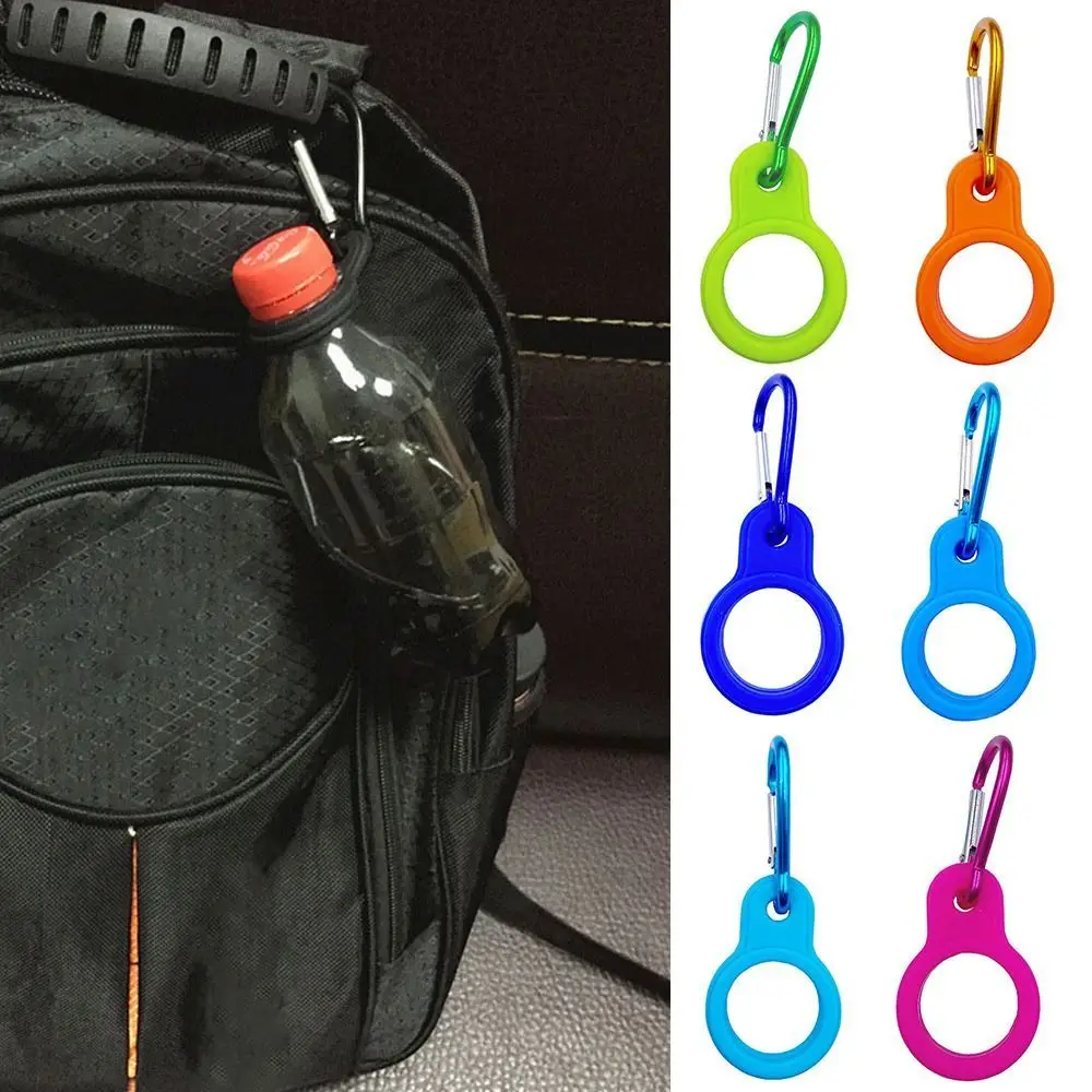

1pc Arrival Sports Outdoor Kettle Buckle Carabiner Water Bottle Holder Camping Hiking Aluminum Rubber Buckle Hook High Quality