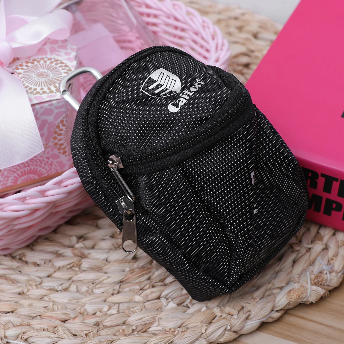 

Lightweight Canvas Mini Ball Holder Pouch Bag Tees Pouch Bag (Black)