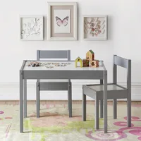 Hunter 3-Piece Kiddy Table & Chair Kids Set, Grey 1