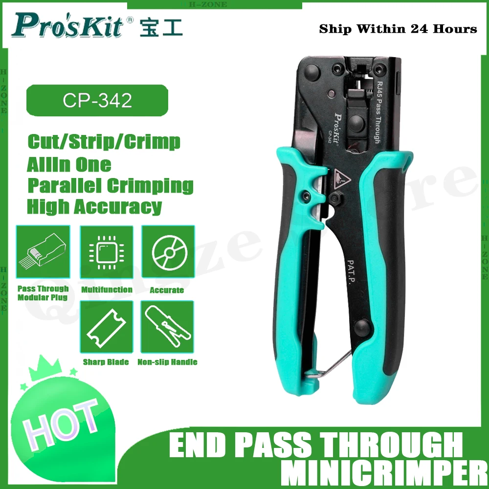 Proskit CP-342 draht crimp zange 8 p8c rj45 perforiertes kristallkopf crimp werkzeug 4 in 1 ethernet netzwerk lan kabel ab streifer