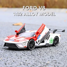 

1:32 Ford V8 Alloy Track Sports Car Model Diecast & Toy Vehicles Metal Car Model Simulation Sound Light Collection Kids Toy Gift