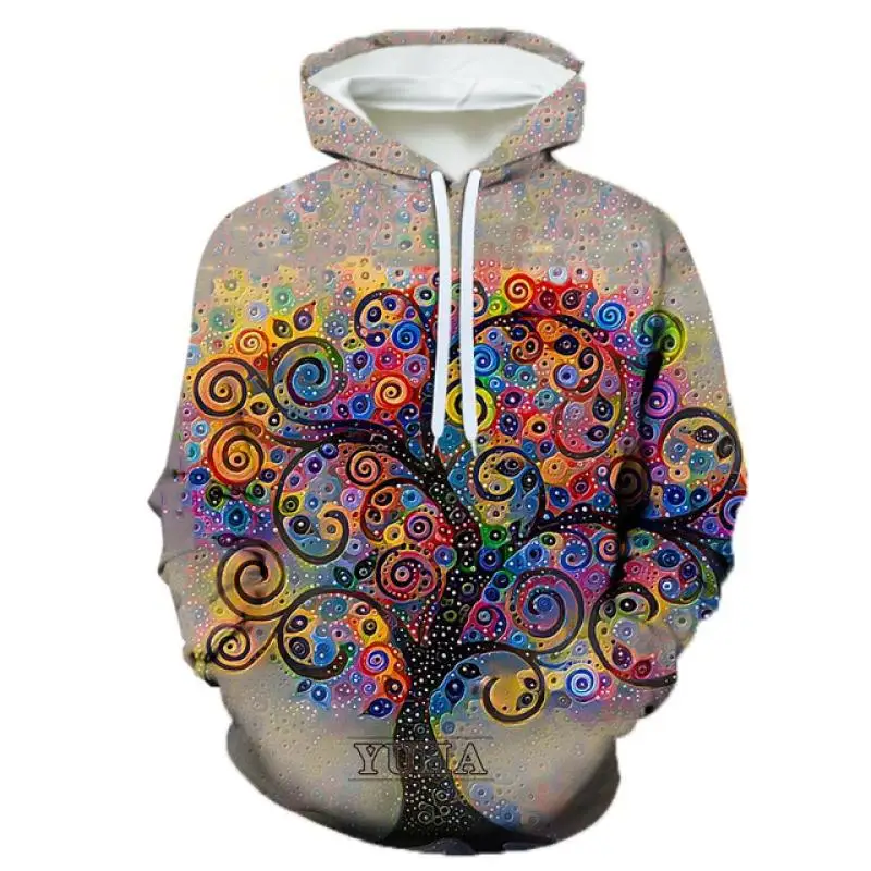 thumbnail image 1 of Sudadera con capucha con estampado de árbol psicodélico creativo de primavera y otoño para hombre, sudaderas casuales con impresión 3D, sudaderas, camisetas de calle, 1 of 5