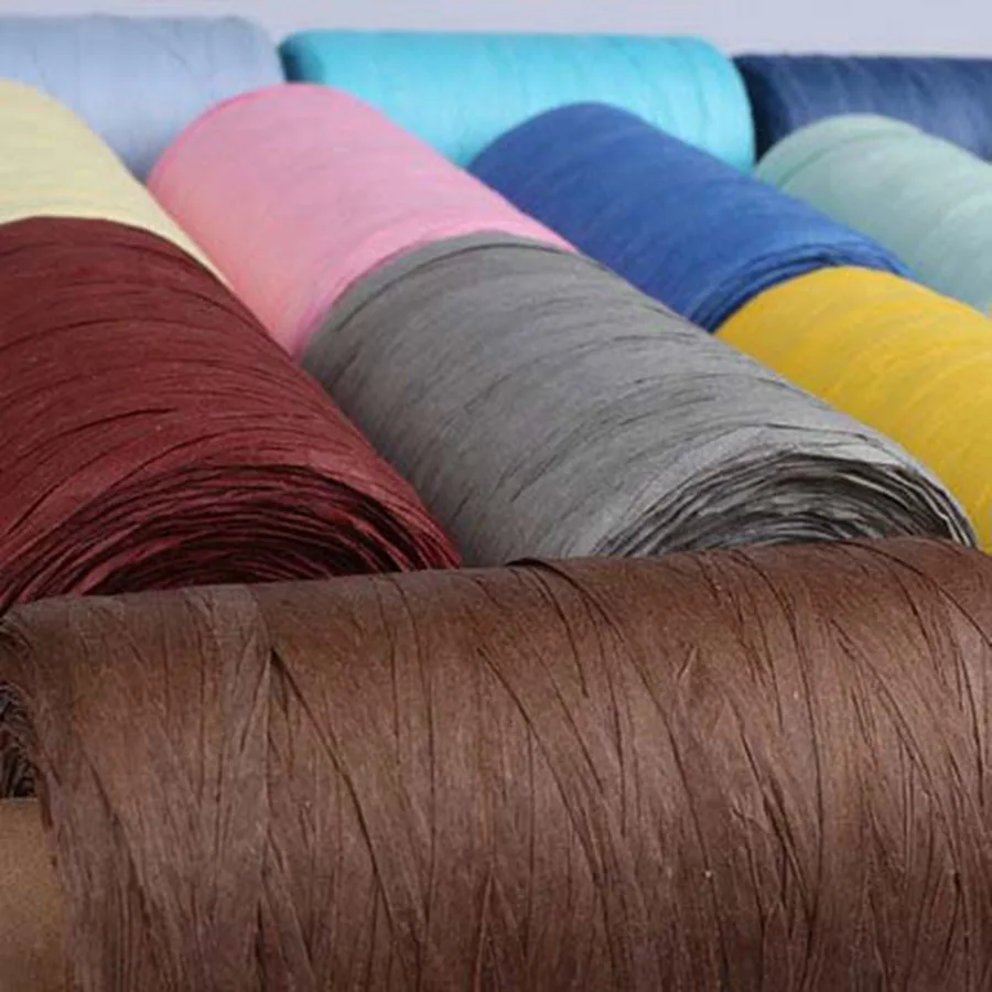 200 M/reel 100% Raffia Straw Yarn Hand Crocheting Yarn for Diy Handmade Hats Handbags Cushions Packing Wrapping Material Sup. 6