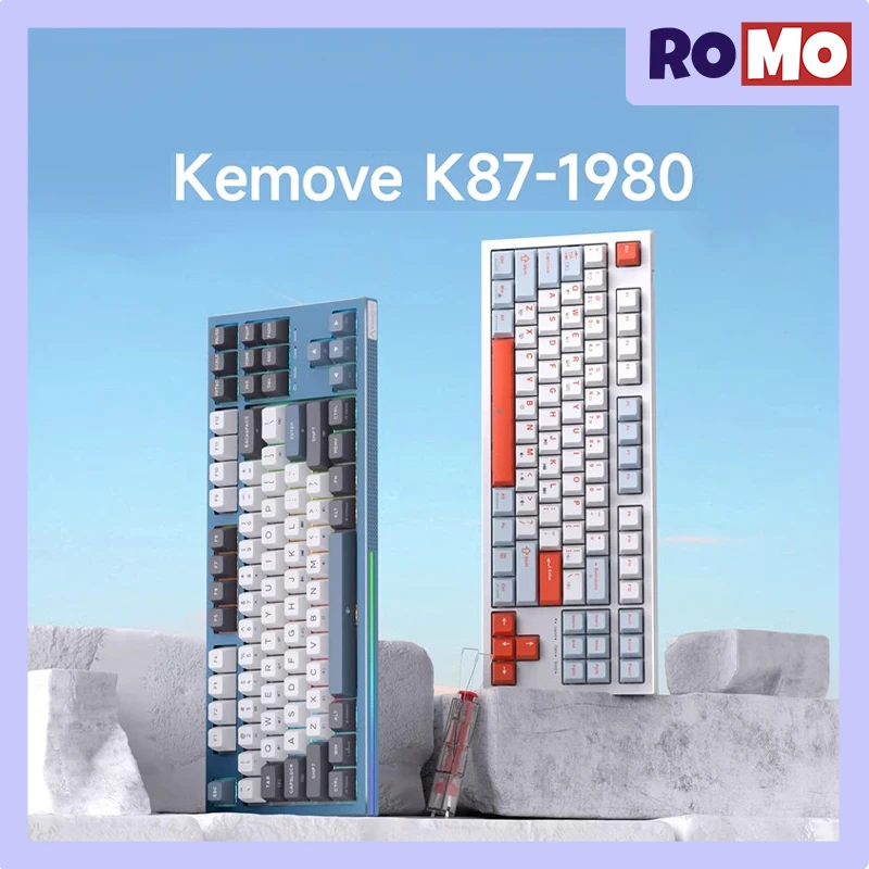 Механическая клавиатура KEMOVE серии K87 с прокладкой и режимом Thri, беспроводная клавиатура с горячей заменой, N-Key, переворот, Bluetooth, Игровая клавиатура