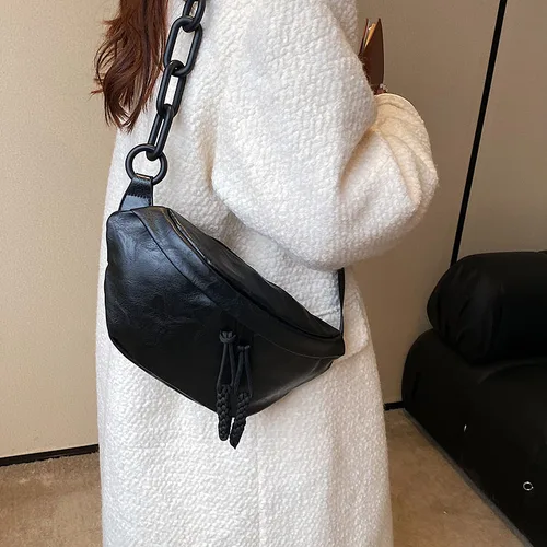 여성용 부드러운 가죽 허리 가방, 패니 팩, 고품질 어깨 벨트 지갑 가방, 패션 디자이너 크로스바디 체스트 백 3