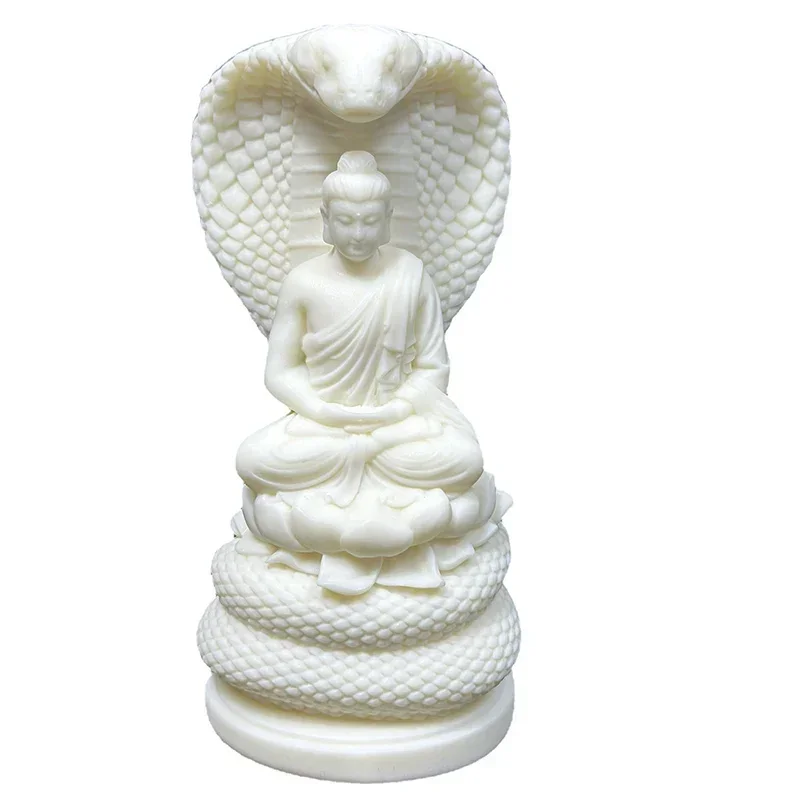 

White Python Buddha Small Statue Resin Art Sculpture Chinese Feng Shui Figure Statue Home Decoration Accessories Free Delivery