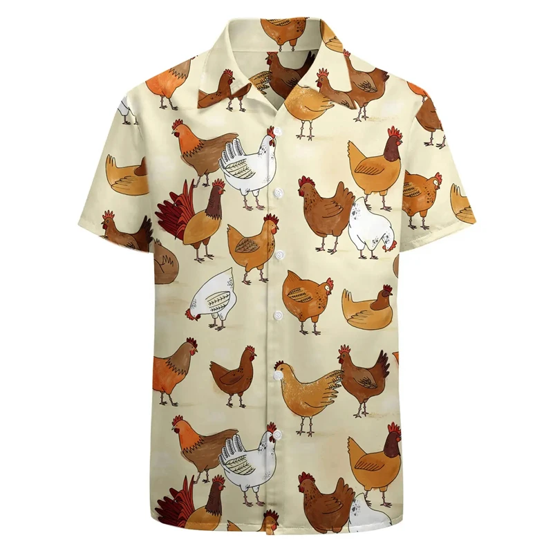 Summer Men's Holiday Lapel Camisa Fruit 3d Print Harajuku Hawaiian Shirts Fashion Unisex Clothes Beach Short Sleeve Blouses Tops 6