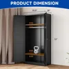 Metal Armoire Wardrobe Closet with 2 Doors 72'' Wardrobe Cabinet with Hanging Rail Metal Closet with Adjustable Shelves for Bedr 4