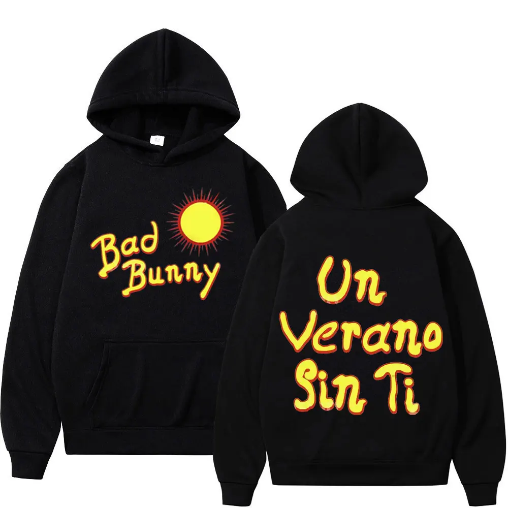 

Rapper Bad Bunny Graphic Hoodies Men Women Fashion Hip Hop Rap Hooded Sweatshirts Autumn Winter Street Trend Long Sleeve Hoodie