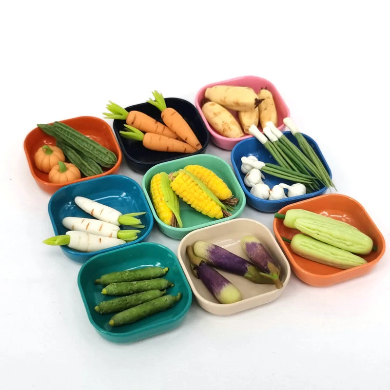 

1/12 разноцветные обеденные тарелки для кукольного домика миниатюрная кухонная посуда украшения для кукольного домика еда блюда аксессуары