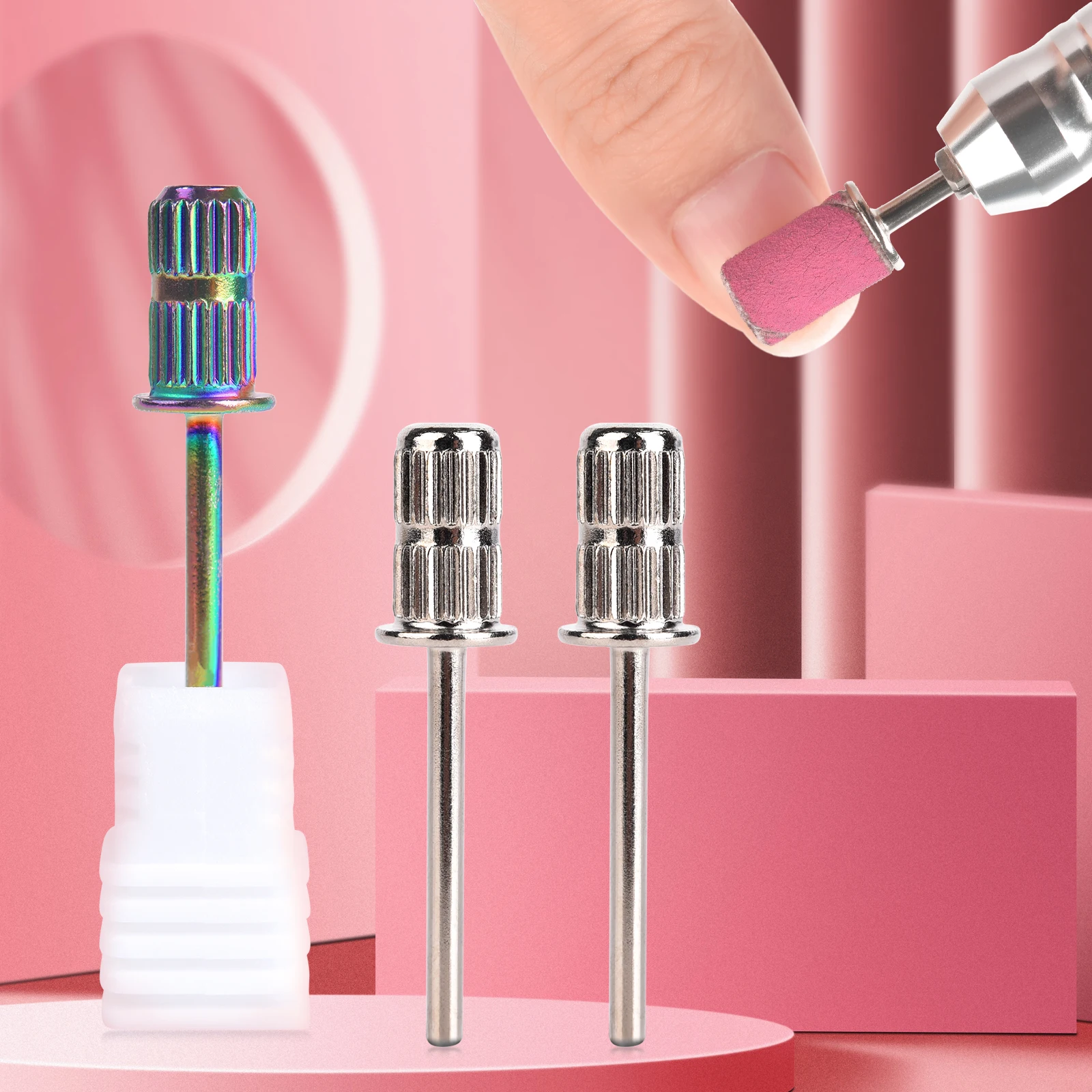 Fine Grit Nail Sanding Cap Bands Electric Manicure Machine Nail Drill Bits Pedicure Caps Gel Polish Remover Tool Nail Heads File 4