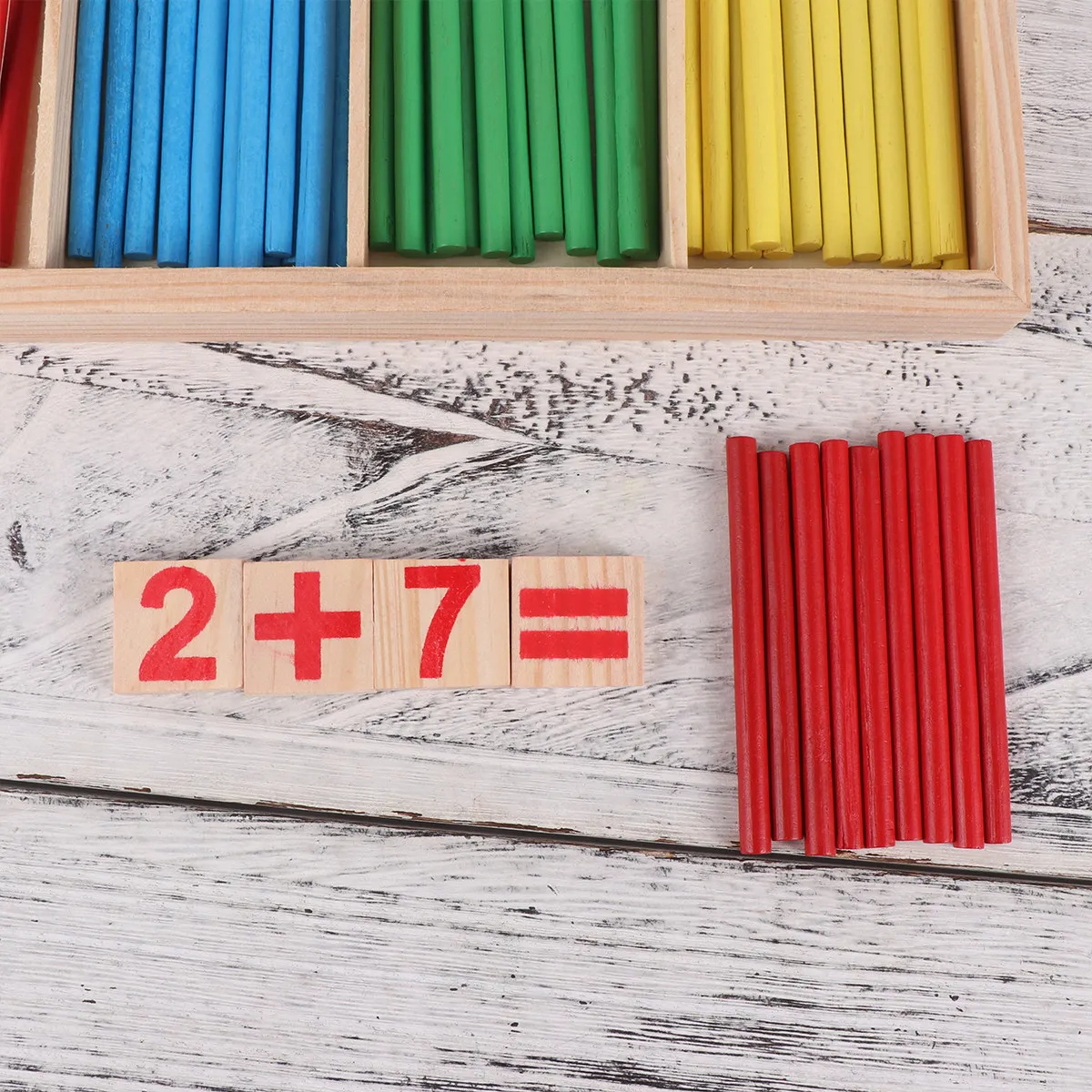 어린이 수학 학습 스틱 산술 스틱 고급 목재 소재 조기 교육 유치원 용 계산 막대